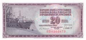 Jugoslawien p88b 20 Dinara 1981